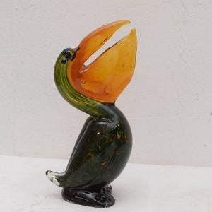 Pelícano estilo Murano - Figura de Murano - Bonito regalo de cristal veneciano italiano - Estatua de pelícano vintage