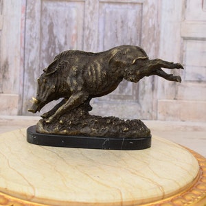 Bronze Warthog Statue - Figurine Bronze Boar - Gift for Hunter - Animal Home Decor - Exclusive Gift -