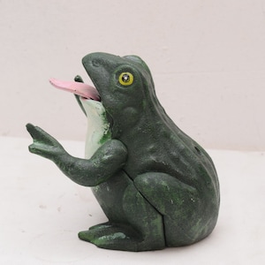 Mechanical money box frog cast iron toy Gift  Vintage  Style Mechanical bank