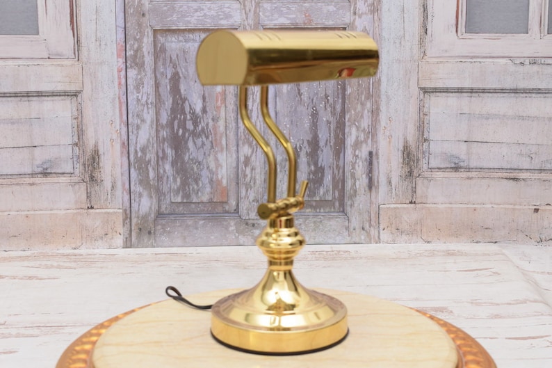 Amazing Banker Brass Lamp Desk Lamp Office and Home Decor Night Stand Lamp Art Deco Lamp Gift for Boss Vintage Lamp image 4