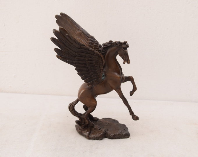 Bronze Figurine Sculpture Pegasus Horse Horses Bronze Figure Gift Vintage     Office Desk -