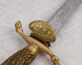 German Solingen Hunting Knife - Solingen Sword - Hunter Unique Sword Dagger - Home Decor - Collector Item - Hunting Germany Sword Deers
