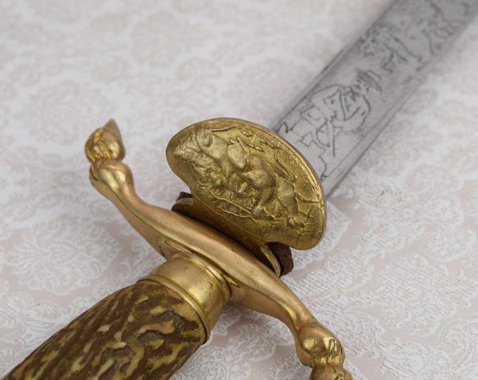 German Solingen Hunting Knife - Solingen Sword - Hunter Unique Sword Dagger - Home Decor - Collector Item - Hunting Germany Sword Deers