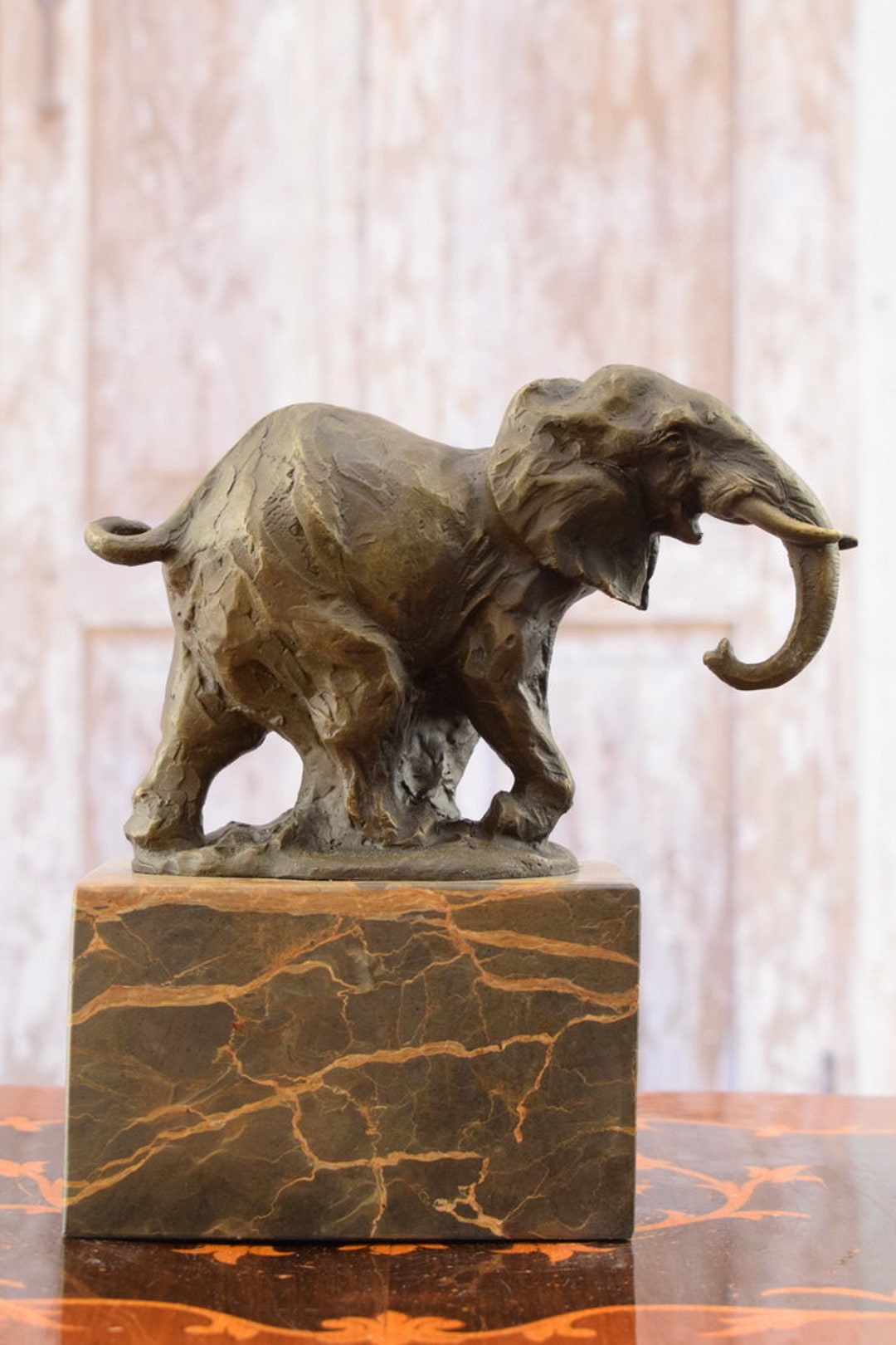 Young Elephant for Good Luck Bronze Figurine Premium Bronze Statue