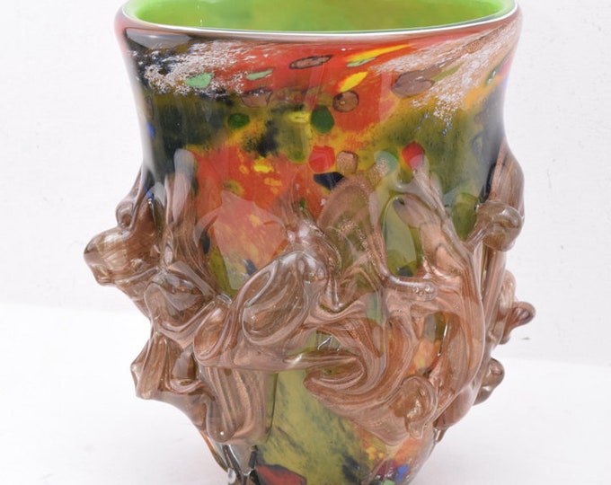 Vase Colorful Murano Style - Elegant Vase Gift Italian Venetian Product - Glass Vase