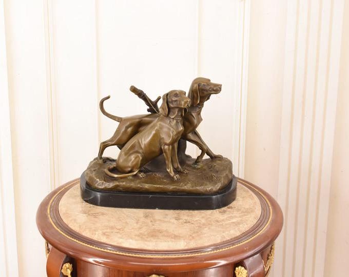 Vintage French Bronze Dachshund Dogs Sculpture – Limited Edition