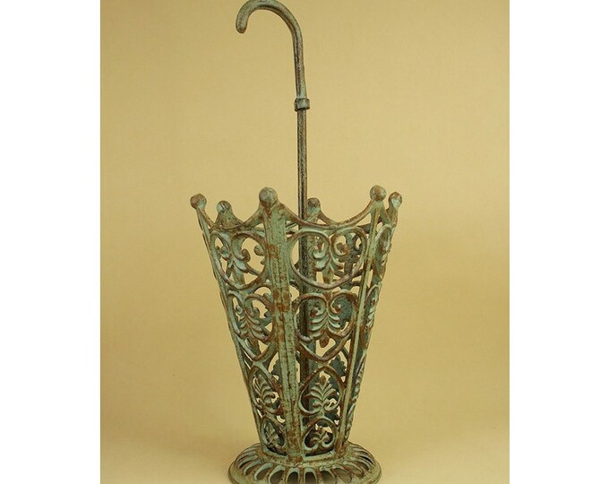 Cast Iron Green Umbrella Stand - Beautiful Stand Walking - Nostalgic Umbrella Stand - Home Decor - Umbrella Rustic Amazing Gift for Wedding