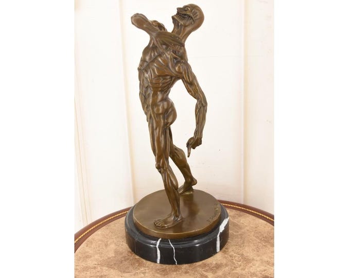 Anatomical Écorché Bronze Sculpture – Pietro Francavilla Style