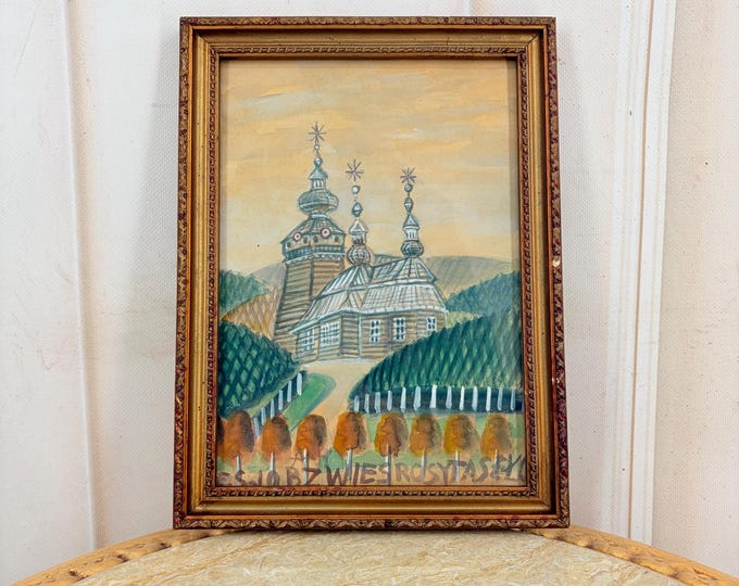 Antique Art - Nikifor Krynicki Painting: Old Krynica Zdroj, Polish Urban Art