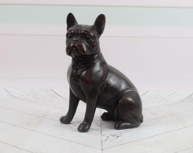 Sitting English Bulldog - Sculpture Bronze - Dog Figure Bronze - Luxury Gift Idea - Home and Garden Decor - Vintage Gift