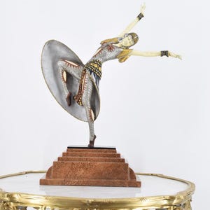 ブロンズ像　神　D.H. CHIPARUS DANCER　アールデコ　彫刻家 Chiparus Bronze Dancer Sculpture – Elegant Art Deco Figurine with Gold