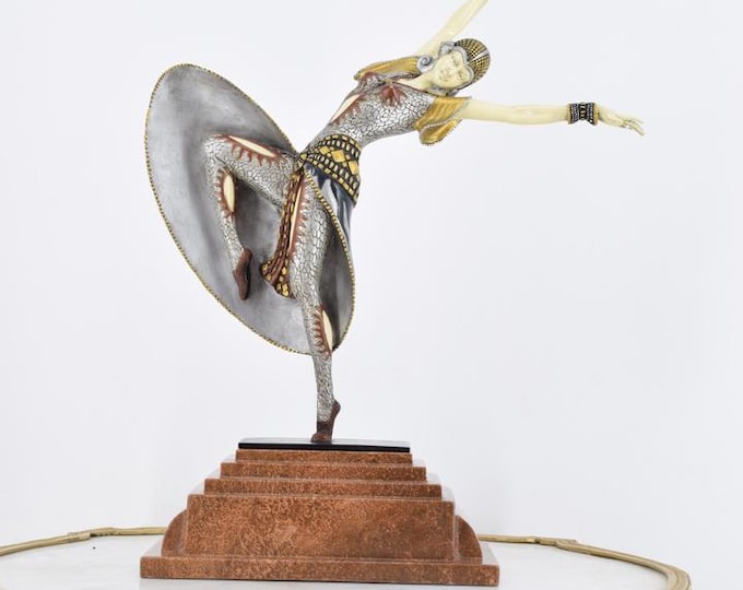 Exotic Dancer "Almeria" by D.H. Chiparus – Colorful Bronze Sculpture – Art Deco Figurine – Collectible Home Decor – Unique Gift