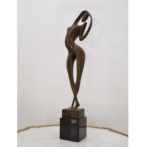 Model Woman - Modernist Abstract Dancer - Woman Bronze in Green Patina - Milo Statue Art Deco Style - Amazing Gift - Home Decor