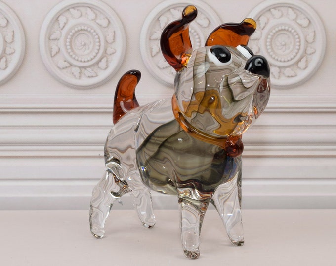 Colorful Dog Murano Style - Amazing Funny Dog Glass - Sculpture Murano from Italian - Richly Decorated - Home Decor - Good Gift Idea