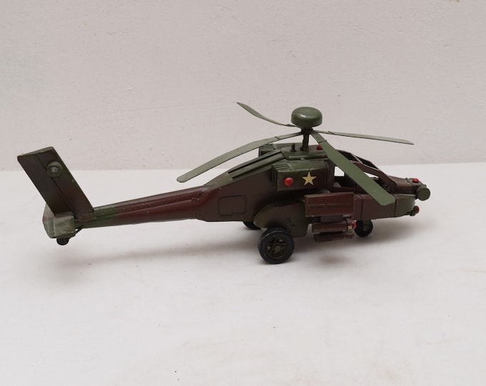 Vintage Helicopter - Old Metal Model - Military Gift - Helicopter Collector Item - Home and Office Decor - Gift Idea for Birthday, Soldier