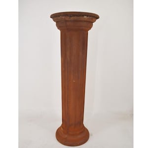 Cast Iron Pedestal – Solid & Heavy – Round Display Stand – Brown Patina – Garden Statue Base – Outdoor Home Decor
