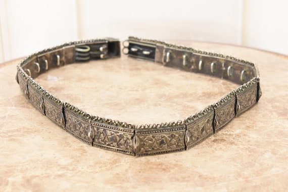 c1900 Antique Imperial Russian Silver Niello Belt c1900 Antique Imperial Russian 84 Silver Niello Sash Buckle  main image 2