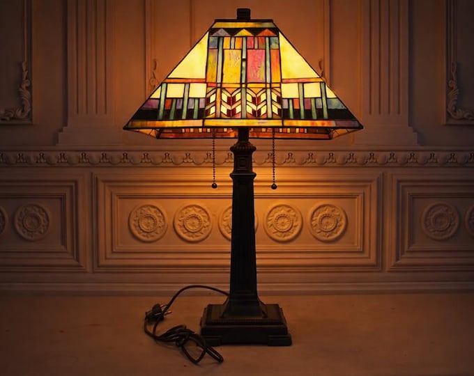 Dragonfly Tiffany Style Table Lamp – Vintage Glass Desk Lamp