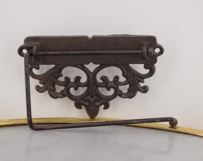 Industrial Cast Iron Toilet Roll Holder – Heavy Vintage Style – Rustic Industrial Bathroom Fixture