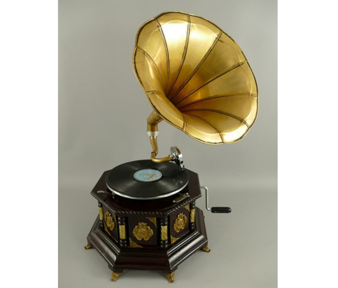 Nostalgic Gramophone Phonograph New Working Record Player Etsy