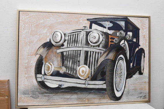 Voiture ancienne - Huile sur toile - Old cars N°27 - Galerie Venturini