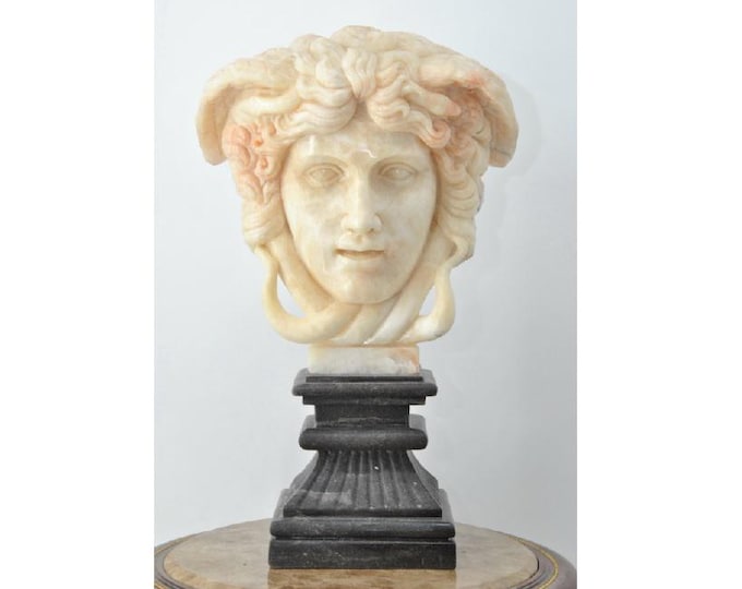 Medusa Head with Snakes - Marble Sculpture - Greek Mythology Statue - Heavy Solid Decor - Art Gift for Home or Office - Gift Idea