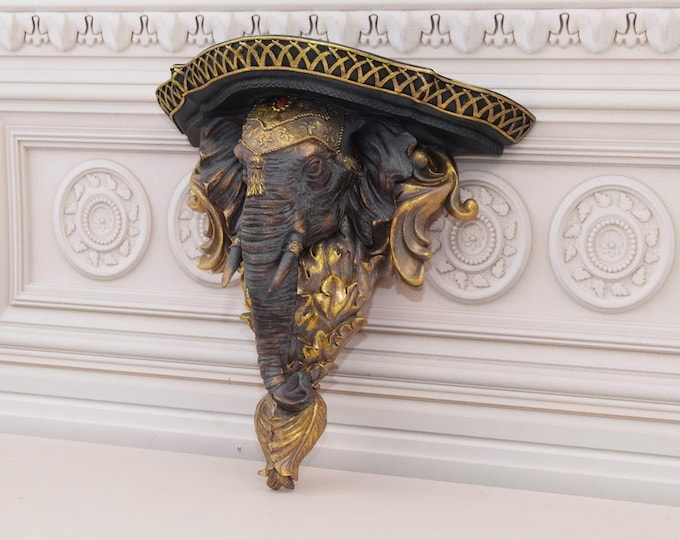 Gold Wall Console - Elephant Shelf Vintage Style - Shelf Gold Hanging - Wall Console - Wall Decor - Home Decor - Gift for Housewarming