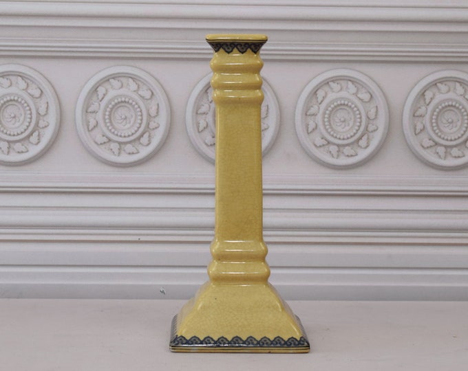 Large Porcelain Candlestick, Yellow Candelabrum, Candlestick Stand, Gift Idea, Home Decor, Porcelain Gift