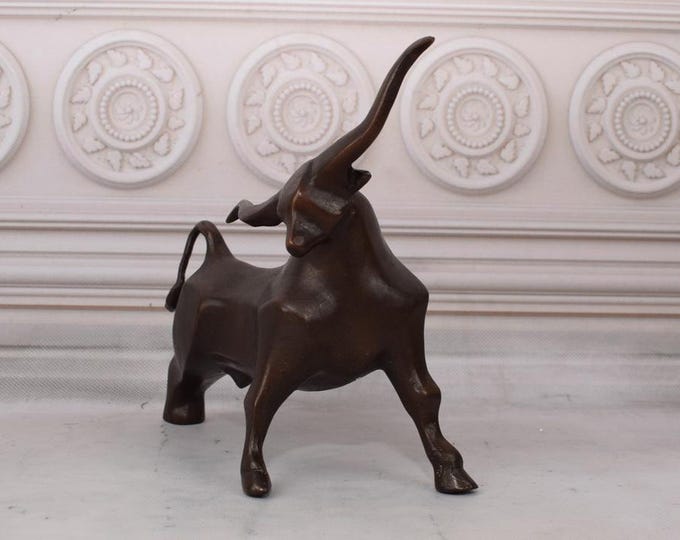 Bull Bronze Statue - Fernando Botero Style - Art Work Sculpture Bull - Abstract Statue - Modernist Sculpture - Home Decor