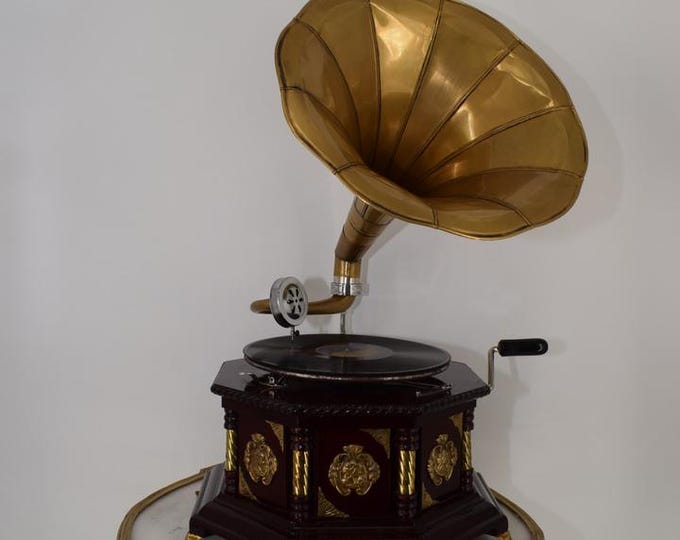 Nostalgic Gramophone - Phonograph New Working - Record Player Antique Style - Handmade Gramophone - Nice Gift Idea