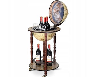 Wooden Barglobe for drinks and alcohols - globe bar - furniture home and office - terrestial globe