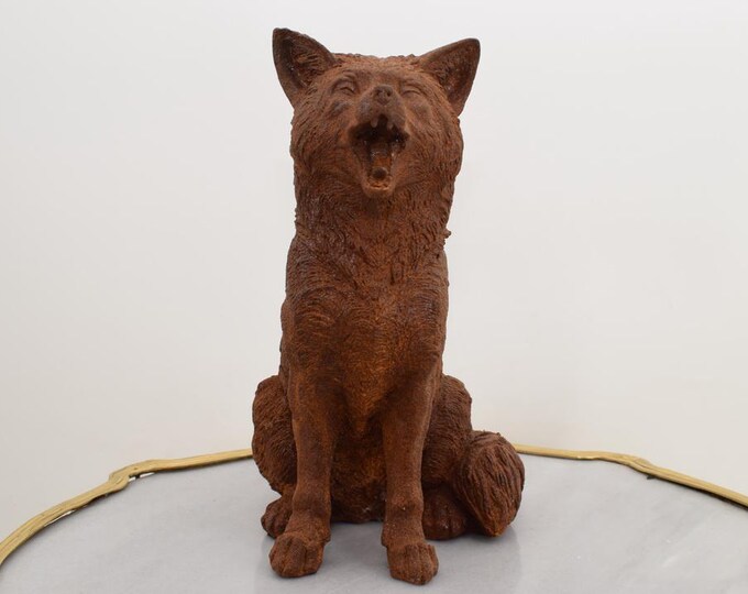 Cast Iron Realistic Fox - Garden Figurine Fox - Rustical Cast Iron Statue - Fox Luxury Sculpture - Garden Statues - Gift Good Idea