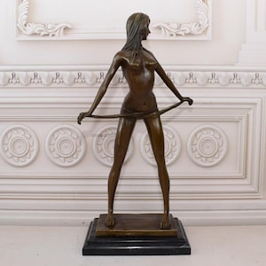 Bronze Woman with a Scarf - Bronze Figurine on Marble Base - Act Bronze Statue - Gift Idea - Home Decor - Mature Content