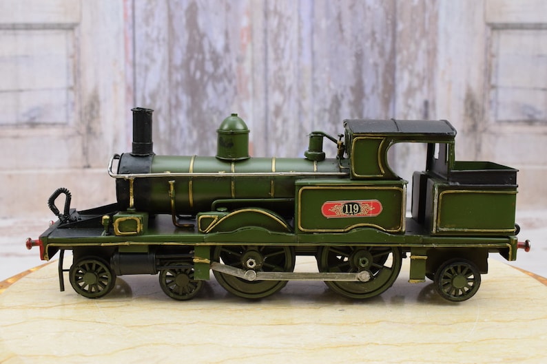Green Vintage Locomotive: Metal Train Model, Collector's Decor - Etsy