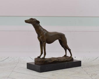 グレイハウンド の 置物　真鍮　オブジェ　ヴィンテージ　犬 ヴィンテージの真鍮製グレイハウンドの置物 - Etsy 日本