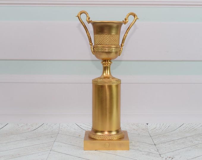 Gilded Bronze Amphora - Gold Cup - Bronze Ornaments - Art Nouveau Vase - Home Decor - Premium Gift for Wedding - Timeless Art