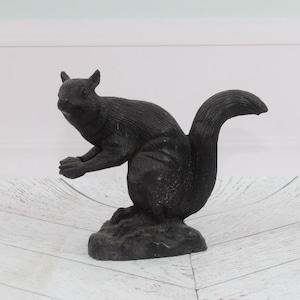 Funny Squirrel Bronze Sculpture - Squirrel Art - Handmade Figurine - Animal Statue - Home Decor Gift Idea for Birthday, Housewarming