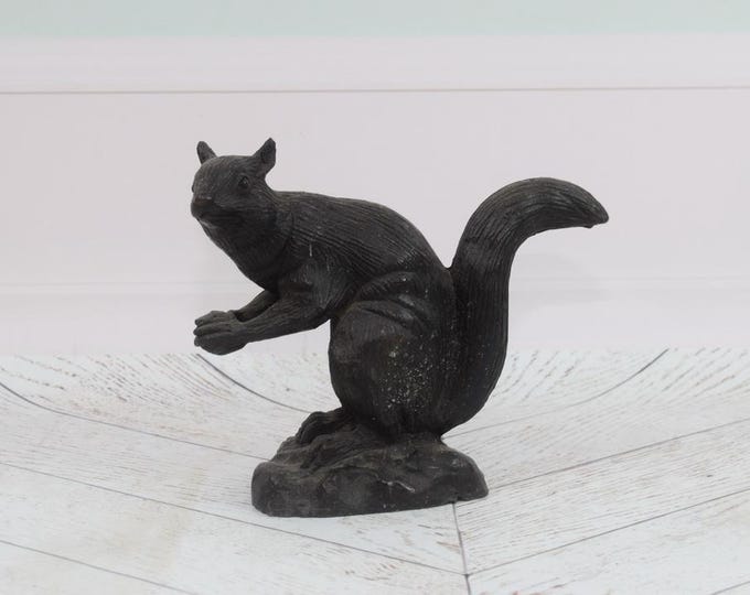 Funny Squirrel Bronze Sculpture - Squirrel Art - Handmade Figurine - Animal Statue - Home Decor Gift Idea for Birthday, Housewarming
