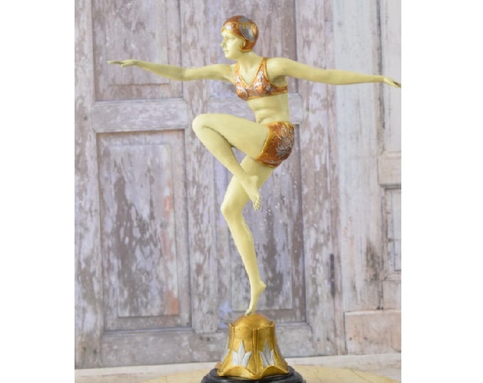 Con Brio Dancer, Cabaret Dancer, Bronze Sculpture , Dancing Woman Bronze Sculpture Gift for Dancer - Art Deco Bronze - Home Decor