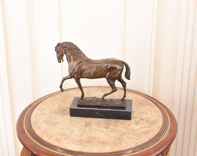 Vintage Bronze Galloping Horse Sculpture – Limited Edition French Equestrian Statue