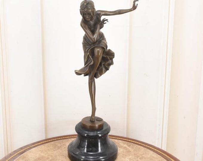 Demetre Chiparus Bronze Dancer Statue: Art Deco Cabaret Sculpture