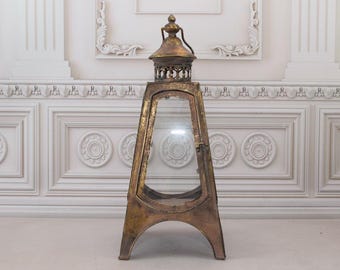 Vintage Metal Lantern – Ornaments Lamp with Light Bulb, Home & Garden Decor