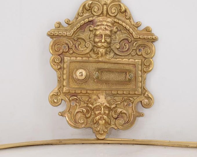 Bell Button Door – Polished Brass Antique Style – Art Deco Elegance – Vintage Hotel Touch – Unique Gift Idea for Home