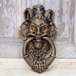 Cast Iron Monster Door Knocker - Devil Door Knocker - Halloween Decor - Gift Halloween - Monster Statue - Home and Door Decor