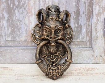 Cast Iron Monster Door Knocker - Devil Door Knocker - Halloween Decor - Gift Halloween - Monster Statue - Home and Door Decor