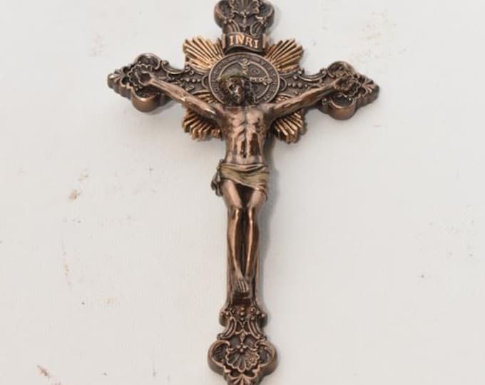 Handmade Bronze Jesus Crucifix – Catholic Altar Decor, Religious Gift