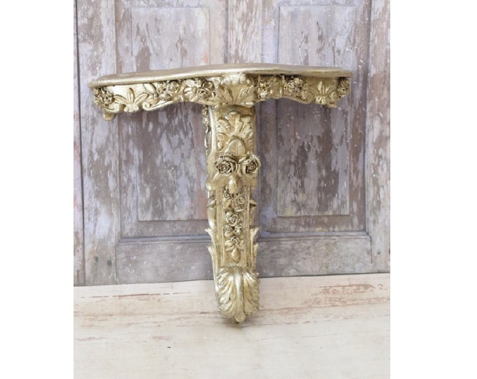 Silver Wall Console - Floral Design Shelf Vintage - Shelf Silver Hanging - Wall Console - Wall Decor - Home Decor - Gift for Housewarming