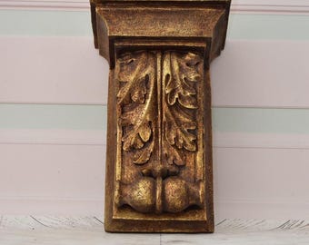 Gold Wall Console - Shelf Vintage Style - Shelf Gold Hanging - Art Work Column Console - Wall Decor - Home Decor - Gift for Housewarming