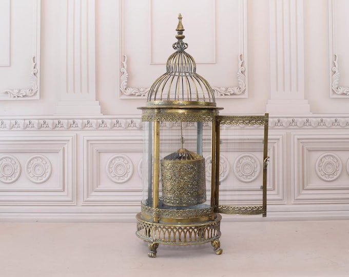 Vintage French Country Bronze Effect - Metal Hanging Lantern - Ceiling Light Vintage French Lighting - Hanging Automatically - Home Decor