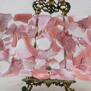 Pink Plateau Glass on Murano Style  Beaufitul Gift Handmade Product   Art Deco